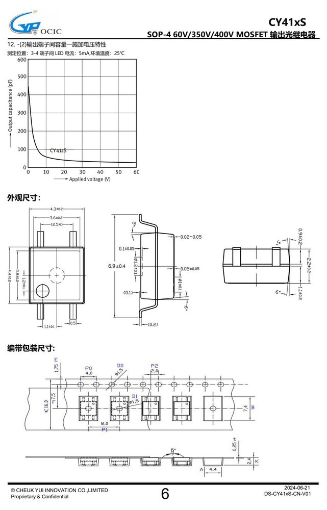 封装尺寸图（原厂规格书机械尺寸章节）