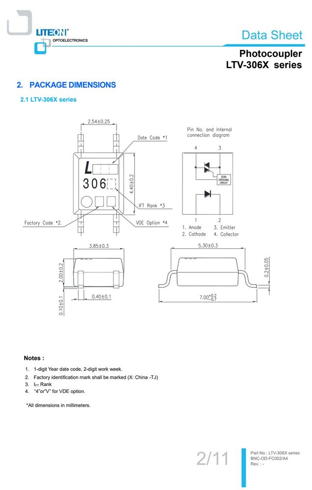 封装尺寸图（原厂规格书机械尺寸章节）